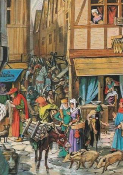 une rue au moyen-âge - l'hygiène dans les rues de paris à travers les siècles