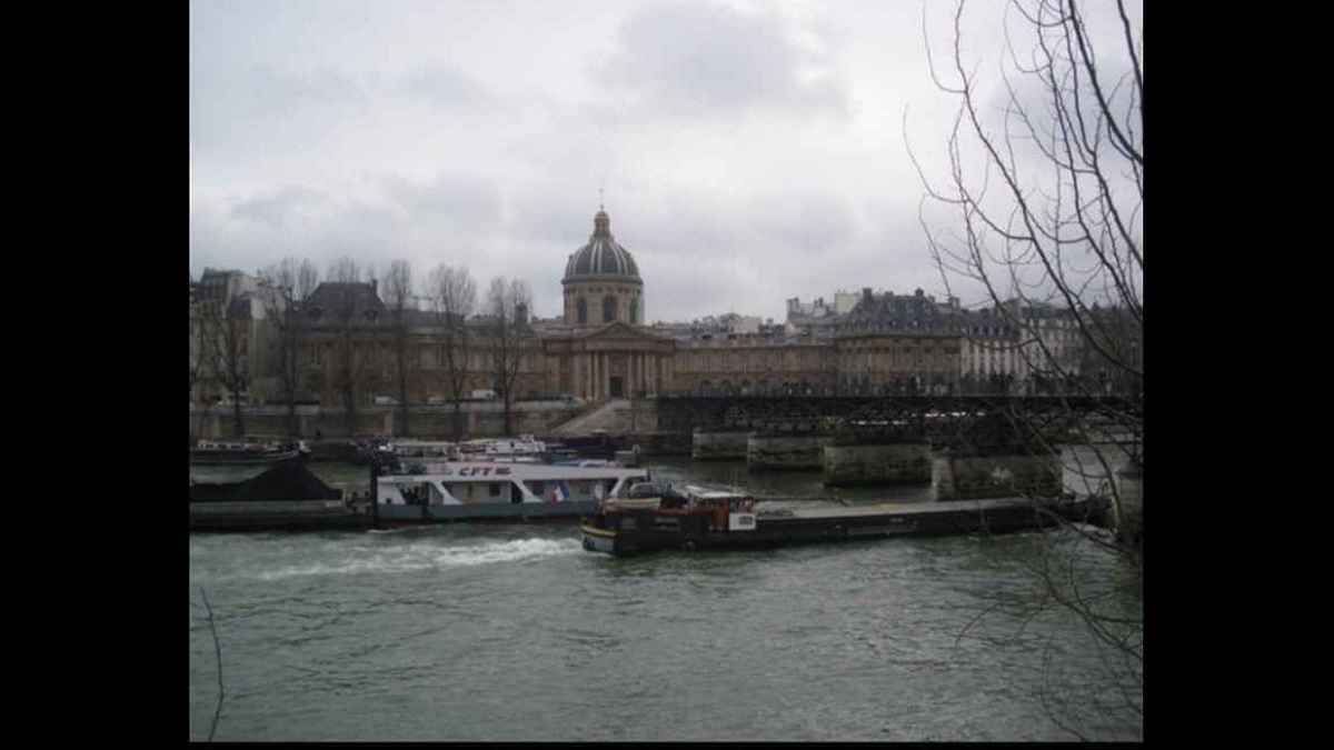 Académie française et la Seine avec les péniches - Paris intramuros