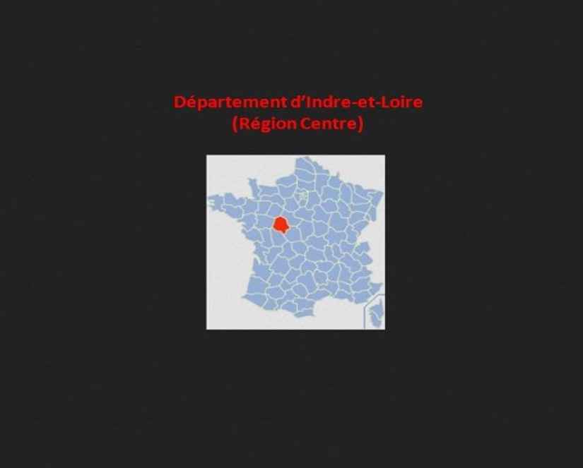 Situation géographique en France du département d'Indre-et-Loire (37)