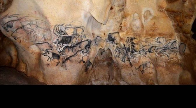 Dessins préhistoriques - grotte Chauvet dans le département de l'Ardèche - la France en photos